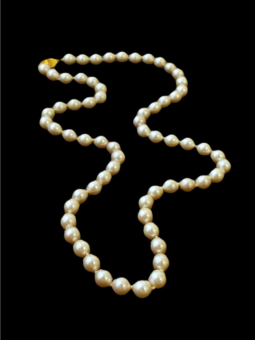 Monet Faux Pearl Necklace | Long Strand Cream Faux Pearls
